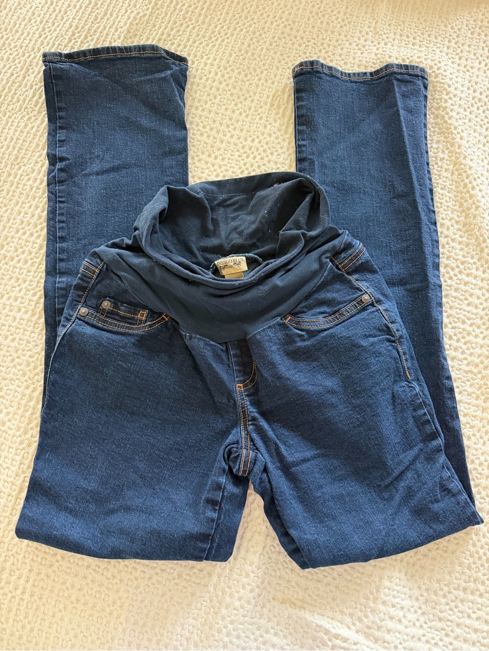 Indigo Blue Dark Blue Maternity Boot Cut Jeans